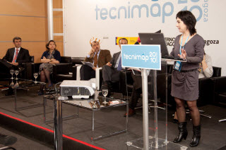 Video Idoia Mendia visits the Basque Government stand at TECNIMAP
