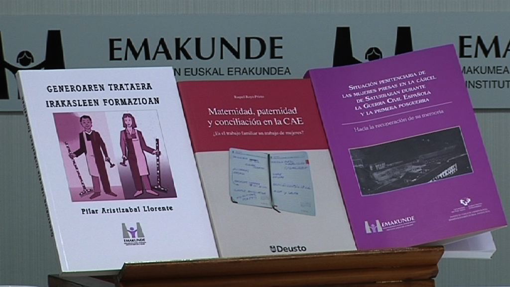 Video Presentación de tres libros relacionados con la igualdad y subvencionados por el Instituto Vasco de la Mujer