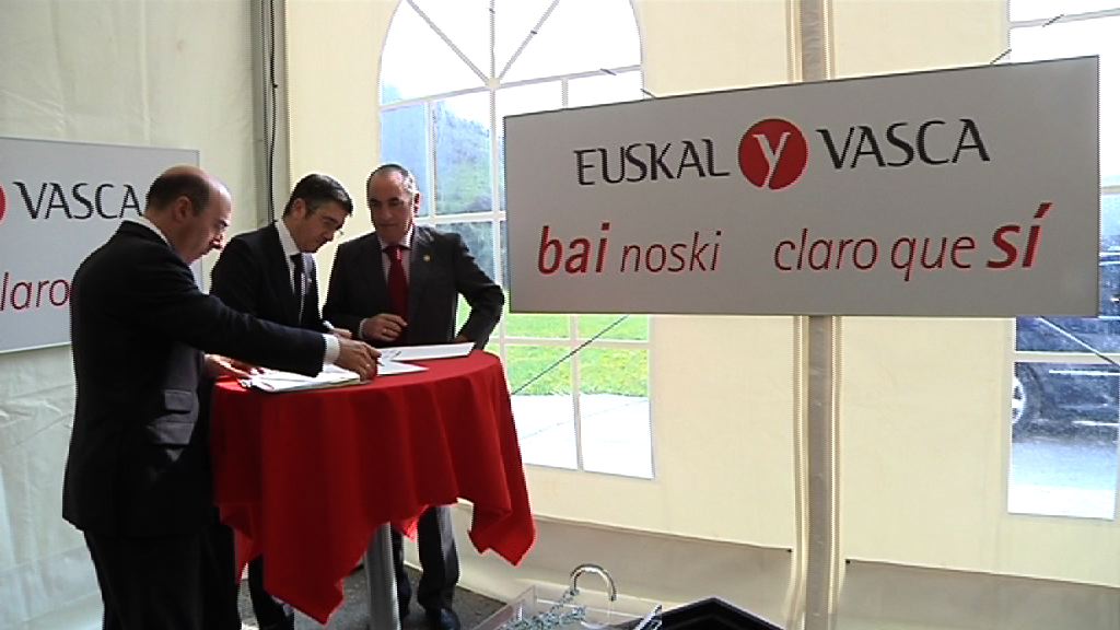 Video Euskal Yaren Zizurkil-Andoain zatiko Lehen Harria Jartzeko ekitaldia