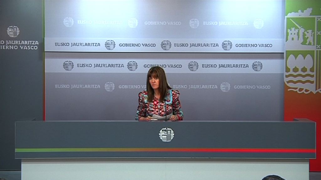 Video Eusko Jaurlaritzako bozeramaile Idoia Mendiaren  prentsaurrekoa Gobernu Kontseiluaren ondoren