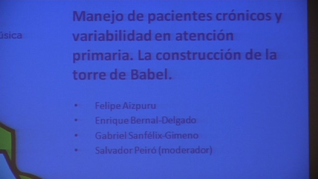 Video XXXII Congreso de la Sociedad Española de Medicina de Familia y Comunitaria (semFYC) (jueves. auditorio), manejo de pacientes crónicos y variabilidad